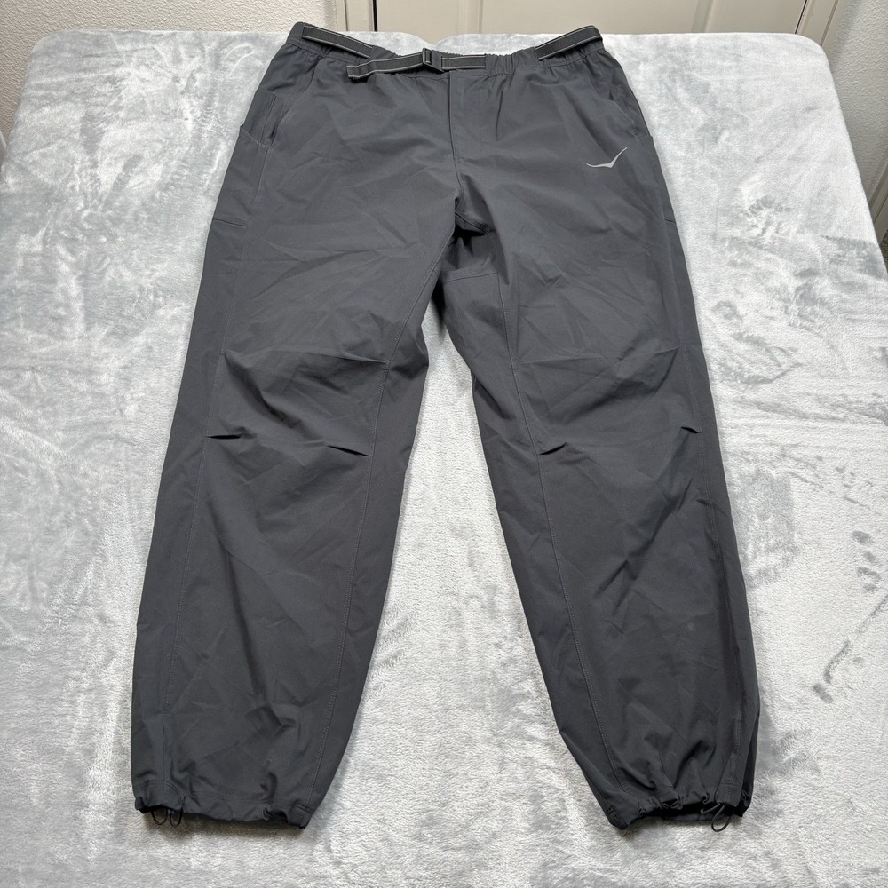 Hoka One One Woodland Hike Pant Men's Size XL Black Ripstop Pants Web Belt - Picture 5 of 9